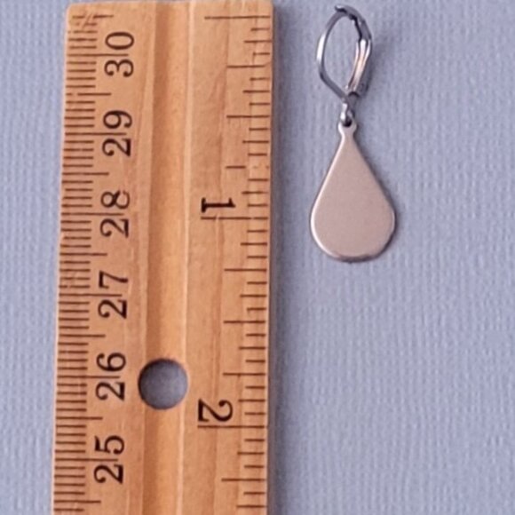 TEARDROP Stainless Steel Lever Back Earrings Minimalist - Picture 5 of 8